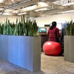 Office environment containers for social distancing and privacy