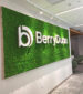 Moss wall, company logos, green design, moss wall installation, interior landscaping