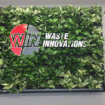 Living wall with company logo, green wall installation